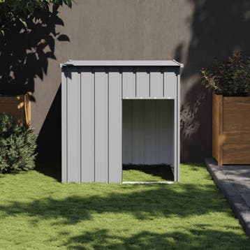 vidaXL Hondenhok met dak lichtgrijs 110x103x109 cm, Dieren en Toebehoren, Verzenden, Nieuw