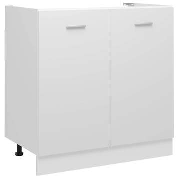 vidaXL Wastafelonderkast Lyon 80x46x81,5 cm bewerkt hout wit, Verzenden