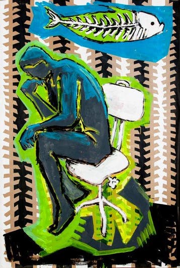 Baptiste Laurent - Le pêcheur penseur, Antiek en Kunst