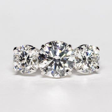 Zonder minimumprijs - Ring - 14 karaat Witgoud - 4.01ct. tw., Nieuw