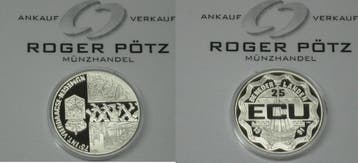 25 Ecu 1991 Nederland Stadt Nijmegen zilver Pp selten zilver, Verzenden, België