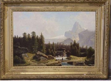 Wilhelm Theodor Nocken (1830-1905) - Landschaft mit Bergen