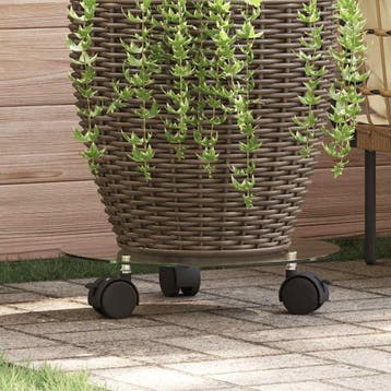 vidaXL Plantenrollers rond 28 cm gehard glas 2 st, Verzenden