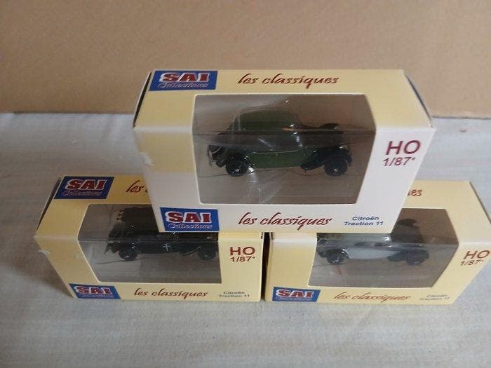 SAI Collections 1:87 - Modelauto (3) - Citroën Traction 11, Hobby en Vrije tijd, Modelauto's | 1:5 tot 1:12