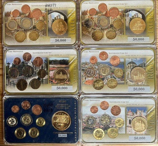 Europe. Series 1 Cent - 2 Euro Various Years (10 series), Postzegels en Munten, Munten | Europa | Niet-Euromunten