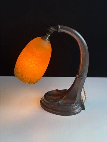 DAUM Nancy Lorraine - Lampe de table - Bronze patiné, - DAUM