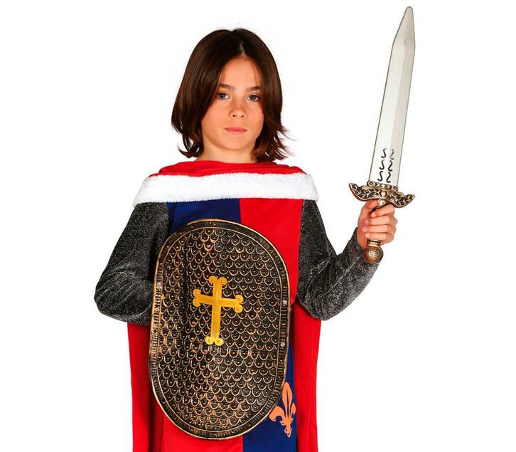 Schild En Zwaard Kind 48cm, Hobby en Vrije tijd, Feestartikelen, Nieuw, Verzenden