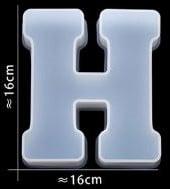 Siliconenmal letter h voor epoxy resin, zeep en kaarsen 16