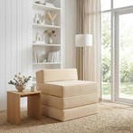 vidaXL Vouwbare Sofa Bed Crèmekleurig 200 x 70 x 10 cm, Verzenden, Nieuw