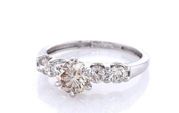 Zonder minimumprijs - Ring - 14 karaat Witgoud - 0.93ct. tw.