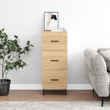vidaXL Dressoir 34,5x34x90 cm bewerkt hout sonoma eiken, Verzenden, Nieuw