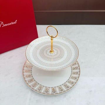 Baccarat - Assiette de service - Two-tier cake stand -