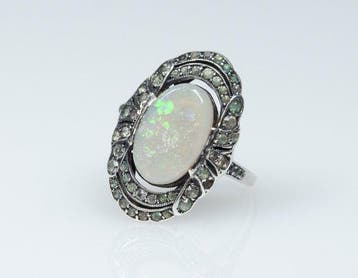 - 935 zilver - natuurlijke opaal - Ring