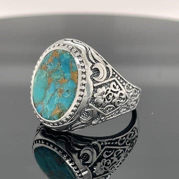 Zilver - Ring - turkoois