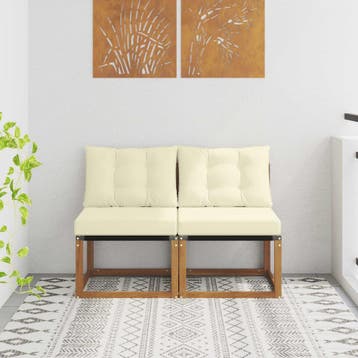 vidaXL 2 st Buiten Middelste sofa Massief acaciahout en, Verzenden, Nieuw