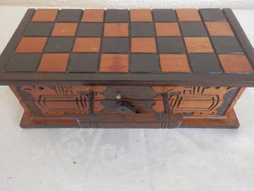 Schaakspel - Bolivië terracotta en hout