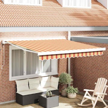 vidaXL Elektrische Zonneluifel 3,5 x 2,5 m Geel en oranje, Verzenden