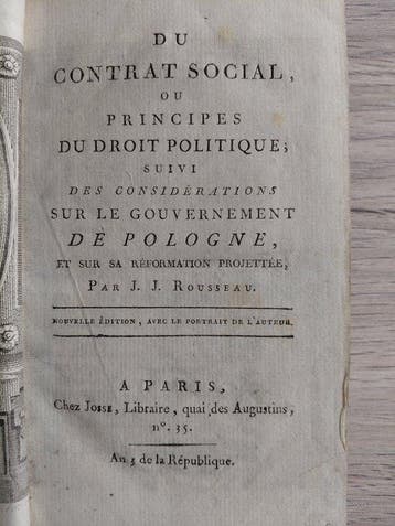 J.J. Rousseau - Du Contrat Social ou Principes du Droit