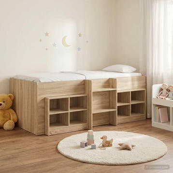vidaXL Loft Bed Frame met Kast 3 st Sonoma Eiken Bewerkt, Verzenden