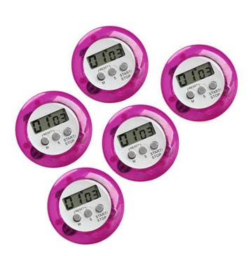 Set van 5 digitale timers, kookwekkers (alarmklok) paars, Doe-het-zelf en Bouw, Verzenden, Nieuw