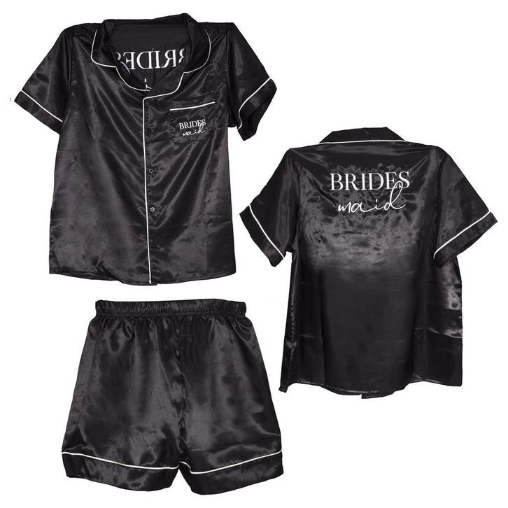 Zwarte Pyjama Bridesmaid, Hobby & Loisirs créatifs, Articles de fête, Envoi