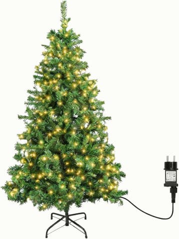 Kerstboom met verlichting - Kunstkerstboom - 210 cm - Met st, Diversen, Verzenden, Nieuw