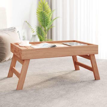 vidaXL Dienblad inklapbaar 55x35x25 cm massief teakhout, Verzenden