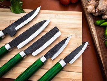 Keukenmes - Kitchen knife set - 725 - Staal, Hout,