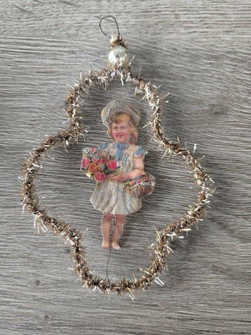 Kerstboomversiering (4) - antieke , Duitse tinsel & scrap