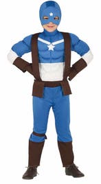 Superheld Kostuum Kind Blauw Wit, Kinderen en Baby's, Verzenden, Nieuw