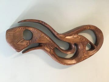 DOMYS - Sculpture sur bloc, WAVE - 40 cm - Bois - 2026