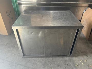 RVS Tafel met schuifdeuren - 100x70x70 bxlxh, Ophalen of Verzenden, Nieuw in verpakking