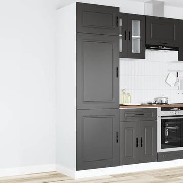 vidaXL Keukenkast Porto bewerkt hout zwart, Verzenden, Nieuw
