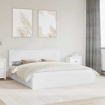 vidaXL Opbergbed met lade met hoofdeinde Wit 180 x 200 cm, Verzenden, Nieuw