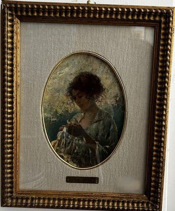 Cesare Tropea (1861-1917) - La ricamatrice, Antiek en Kunst