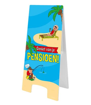 Warning Sign Pensioen Cartoon 58cm, Verzenden, Nieuw