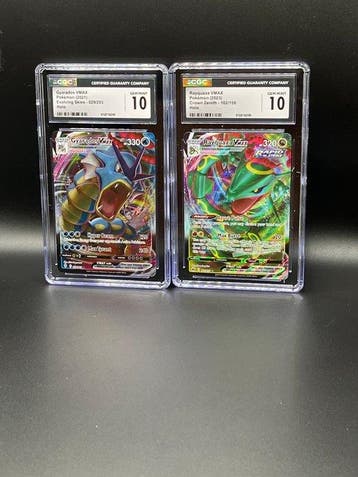 Pokémon - 2 Graded card Gyarados & Rayquaza Vmax - CGC 10, Nieuw