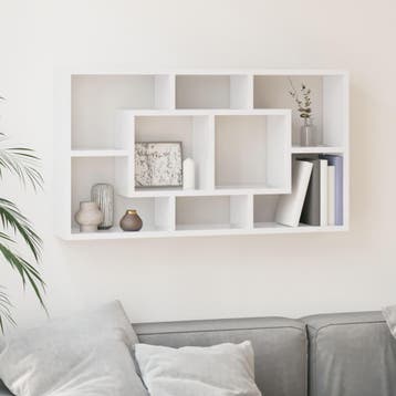 vidaXL Wandschap 8 vakken hoogglans wit, Huis en Inrichting, Kasten | Wandmeubels, Verzenden, Nieuw