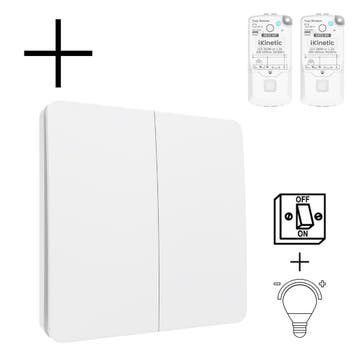 Slimme Draadloze Wandschakelaar | Wit | RF 433Mhz | 2 knoppe, Verzenden