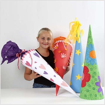 Kegels, karton 68*20 cm set van 5, Nieuw