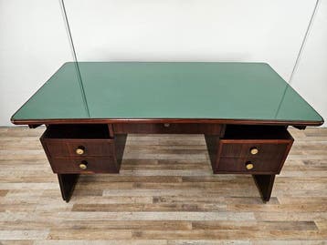 Bureau - Important bureau italien des années 60 - Bois,