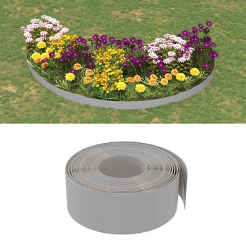 vidaXL Tuinkanten 25 m 20 cm PE Grijs, Verzenden
