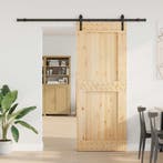 vidaXL Schuifdeur NARVIK Naturel en Zwart 90 x 210 cm (213,5, Verzenden, Nieuw