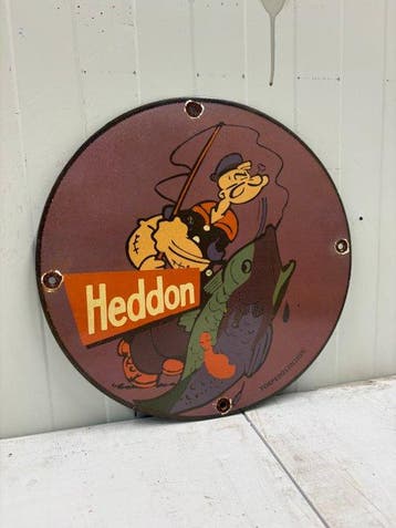 Popeye – Heddon Fishing Lures – Rond Emaille Reclamebord -, Cd's en Dvd's, Nieuw in verpakking