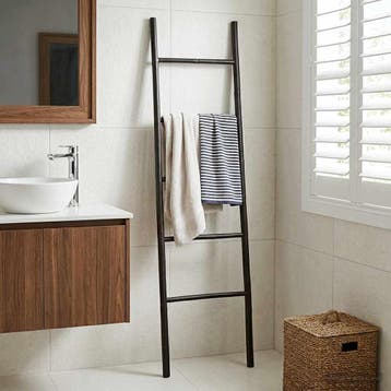 vidaXL Deken Ladder Zwart 40 x 150 cm Bamboe, Verzenden, Nieuw