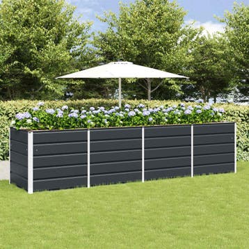 vidaXL Plantenbak Antraciet 320 x 80 x 75 cm Staal, Verzenden, Nieuw
