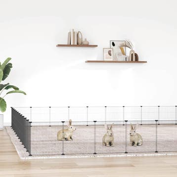 vidaXL Huisdierenkooi met deur 44 panelen 385x385x35 cm, Verzenden