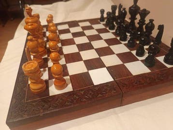 Schaakspel - piezas madera lacada - Hout