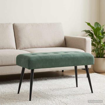 vidaXL Bank met knopen tufting Zeegroen 80 x 40 x 46 cm, Verzenden