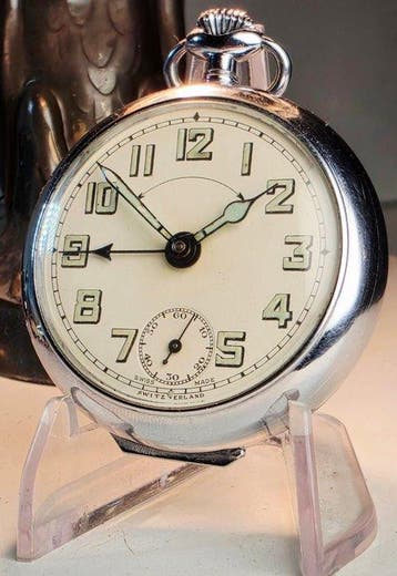 Brevett - Swiss Alarm Pocket watch - 112127 - 1900-1949